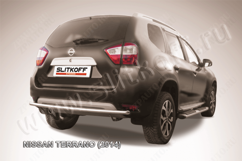 Защита заднего бампера d42 Nissan Terrano (2014-2023) Black Edition, Slitkoff, арт. NTER14-010BE