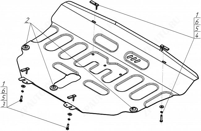 Защита стальная Мотодор (Двигатель, Коробка переключения передач), 2 мм, сталь для Haval Dargo 2022- арт. 73102