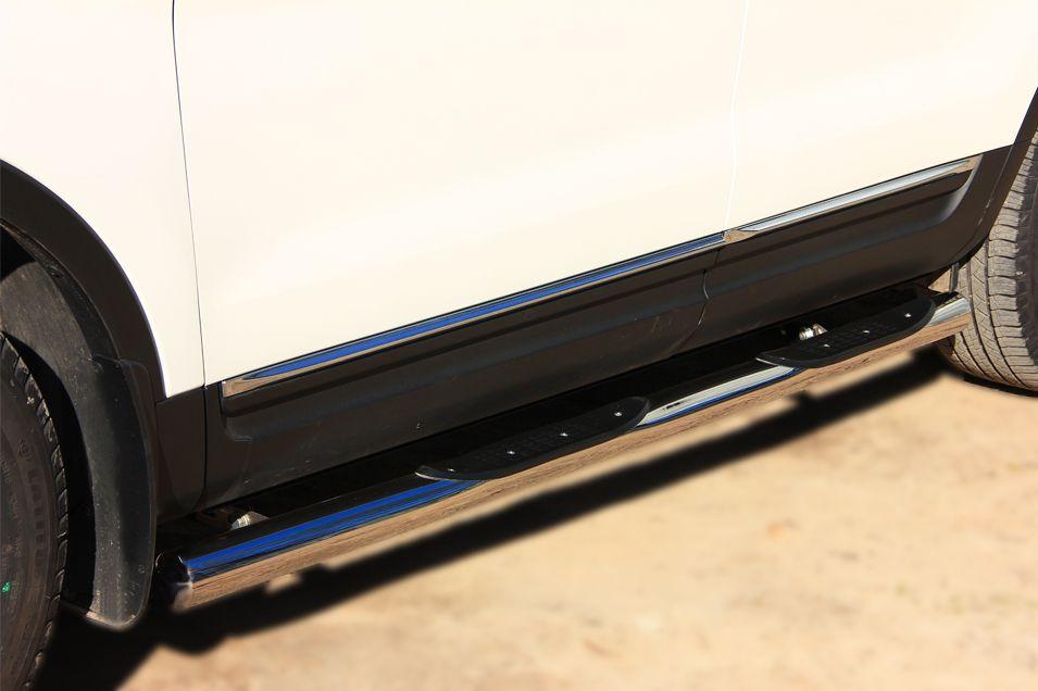 Пороги труба d76 с накладками вариант 3 для Ford Explorer 2012, Slitkoff FET-0013133