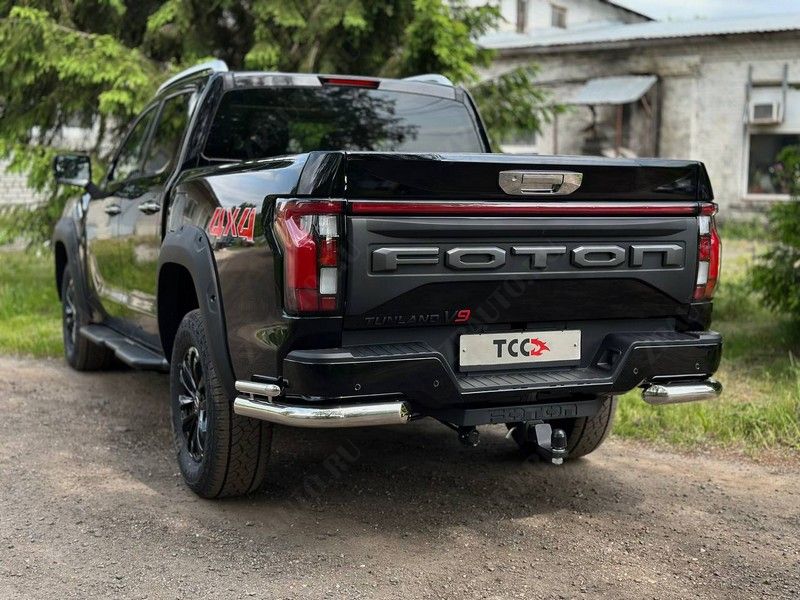 Защита задняя (уголки двойные) 76,1/42,4 мм Foton Tunland V9 2.0 Diesel АКПП 4WD 2024 арт. FOTTUNV925-09