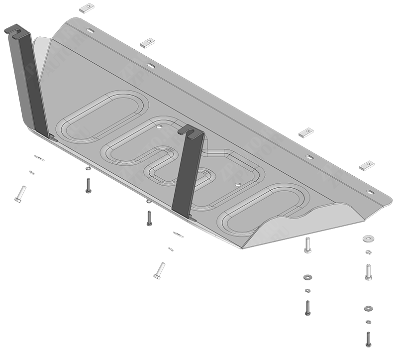 Защита алюминиевая Мотодор (Топливный бак), 4 мм,  GAC S7  2025-н.в. арт. 347804