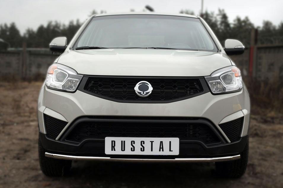 Защита переднего бампера d42 для Ssang Yong Actyon 2014, Slitkoff SYAZ-001973