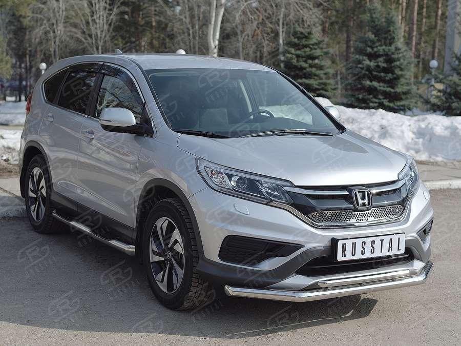 Защита переднего бампера d57/42 Honda CR-V 2015 2.0, Slitkoff HCRZ-002220