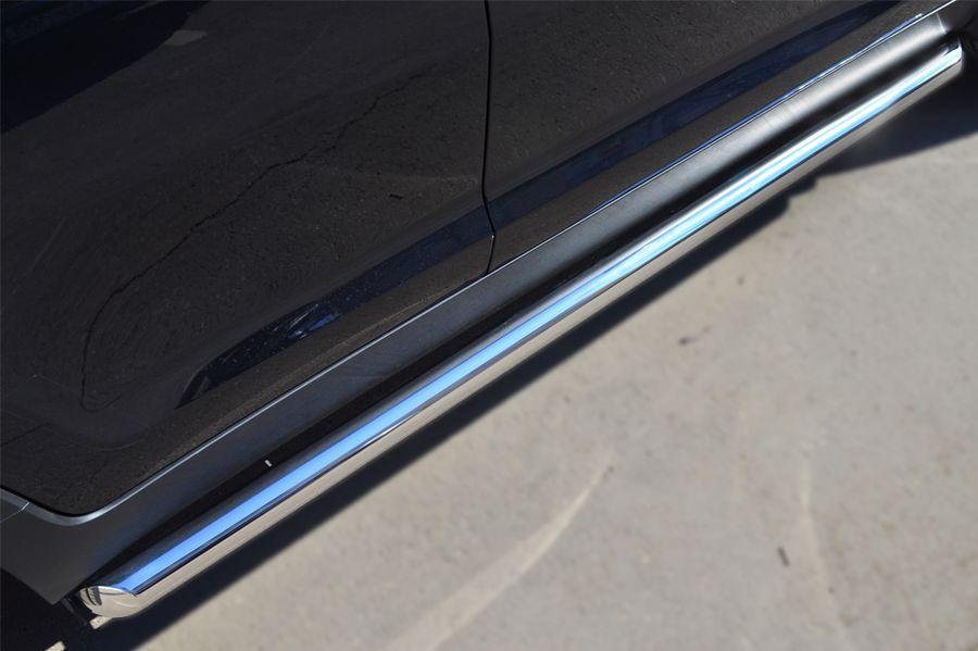 Пороги труба d57 вариант 1 для KIA Sportage 2010-2015, Slitkoff KSGT-001670