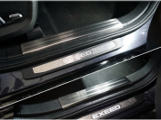 Накладки на пластиковые пороги (лист шлифованный с полосой) 4 шт для автомобиля Exeed VX 2.0L 4WD 2021-,TCC Тюнинг ,арт. EXEEDVX21-04
