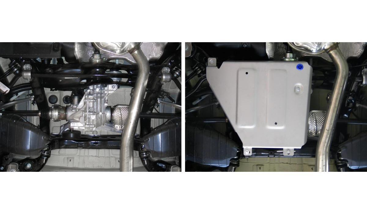 Защита редуктора Rival для Audi Q5 II 2017-2020, штампованная, алюминий 4 мм, с крепежом, 333.0340.1