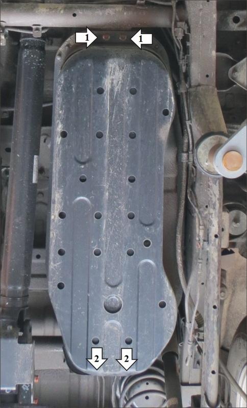 Защита стальная Мотодор (Топливный бак), 3 мм, Сталь для Mitsubishi Pajero Sport III 2016- арт. 11335