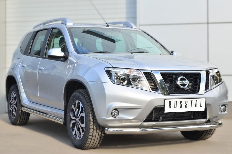 Пороги труба d57 вариант 2 для Nissan Terrano 2014, Slitkoff NTRT-001788