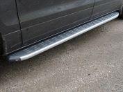 Пороги алюминиевые с пластиковой накладкой (карбон серые) 2220 мм для автомобиля Hyundai H-1 2018-, TCC Тюнинг HYUNH118-10GR