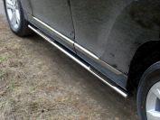 Пороги овальные с накладкой 75х42 мм для автомобиля Toyota Highlander 2010-2013, TCC Тюнинг TOYHIGHL10-11