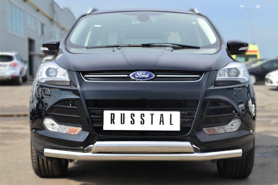 Защита переднего бампера d57/75х42 для Ford Kuga 2013, Slitkoff FGZ-001378