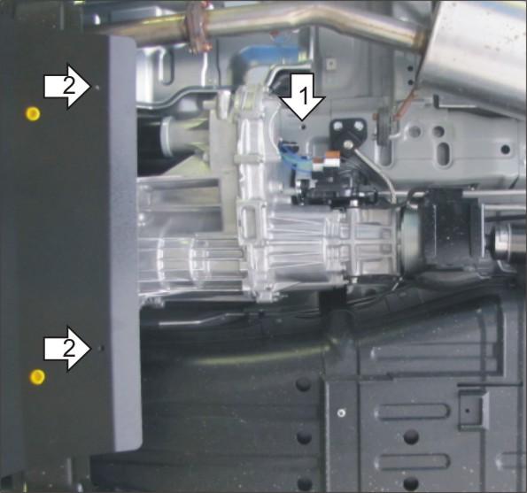 Защита алюминиевая Мотодор (Раздаточная коробка), 8 мм, Алюминий для Mitsubishi Pajero IV 2012-2020 арт. 381304