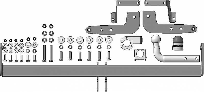 Фаркоп для Hyundai Tucson 2021-, тип шара A (оцинкованный), арт. 90913-A