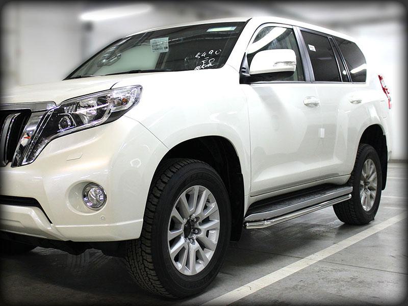 Пороги (обвод штатного порога, под порог) d-53 для Toyota Land Cruiser 150 Prado 2013, Технотек LCPR13_2