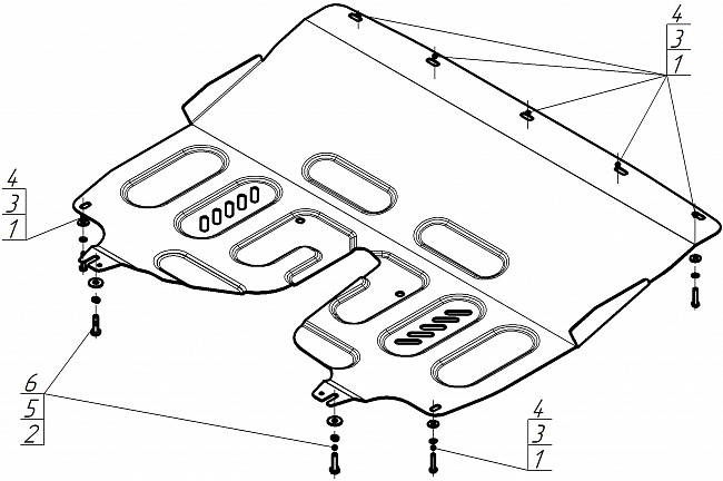 Защита стальная Мотодор (Двигатель, Коробка переключения передач), 2 мм,  Changan Cs75 Plus  2024- арт. 77217