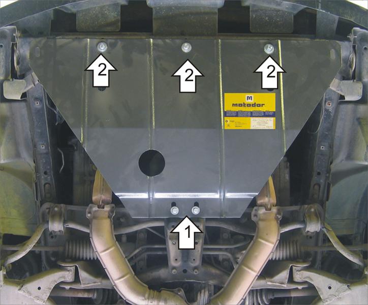 Защита стальная Мотодор (Двигатель, Радиатор), 2 мм, Сталь для Subaru Legacy 1998-2003 арт. 02204