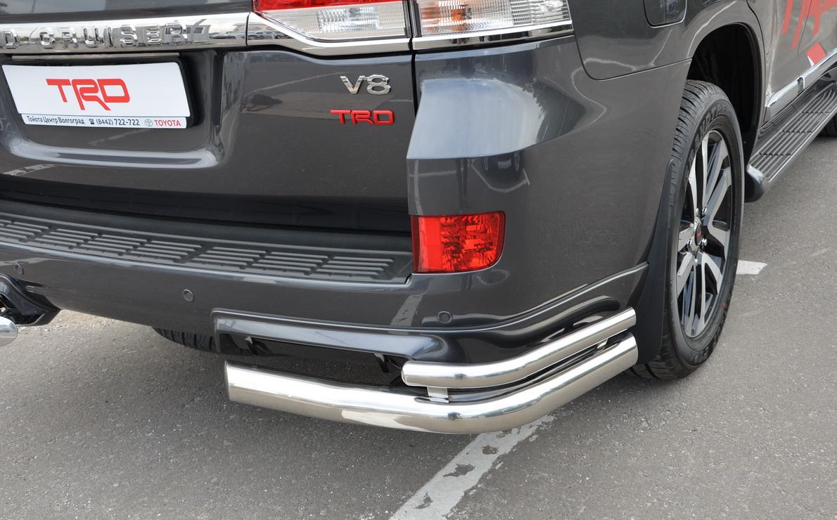 Защита заднего бампера угловая двойная для автомобиля Toyota Land Cruiser 200 TRD 2019 арт. TLCTRD200.19.20, Россия