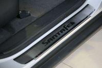 Накладки на внутренние пороги с логотипом вместо пластика для Hyundai Santa Fe 2010, Союз-96 HYSF.31.3150