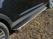 Пороги с площадкой (нерж. лист) 42,4 мм для автомобиля Kia Sportage 2014-2016, TCC Тюнинг KIASPORT14-09