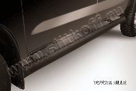 Защита порогов d76 труба черная Toyota Hilux (2004-2011) , Slitkoff, арт. THL010B