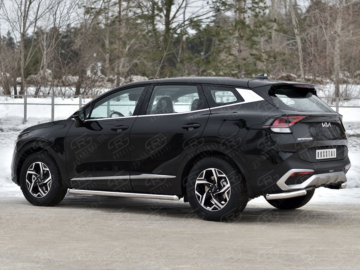 KIA SPORTAGE 2021- Защита заднего бампера уголки d57 секции (NOT STYLE AND X-LINE) KSZ-004036