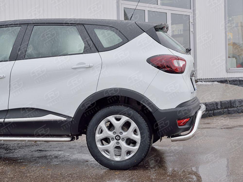Защита заднего бампера d57 волна под машину Renault Kaptur 2016, Slitkoff RKPZ-002471