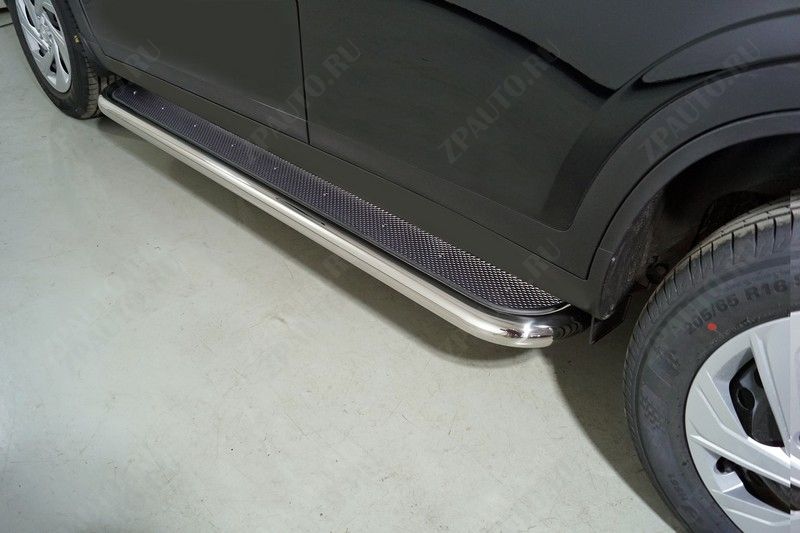 Пороги с площадкой (нерж. лист) 60,3 мм Haval DARGO 2022- арт. HAVDAR22-24