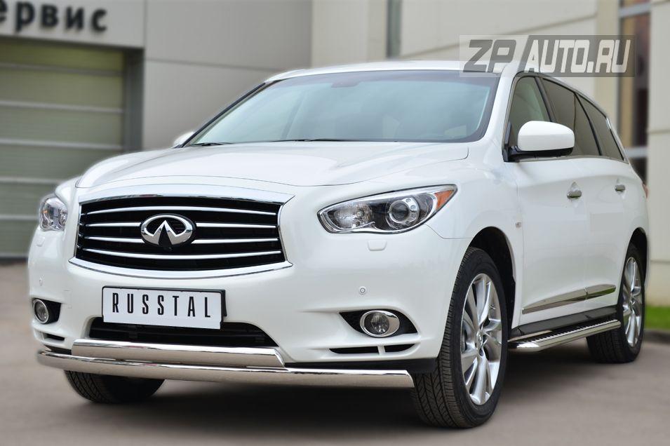 Пороги труба d42 с листом для Infiniti JX35, Slitkoff JXL-001457