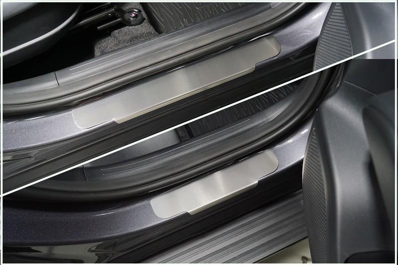 Накладки на пороги (лист шлифованный) 4 шт для автомобиля Hyundai Tucson 2021- TCC Тюнинг арт. HYUNTUC21-02