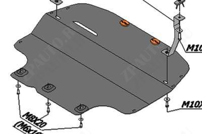 Защита  картера и кпп  для Seat Leon II 2005-2012  V-all , ALFeco, алюминий 4мм, арт. ALF2012al-2