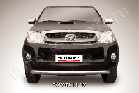 Защита переднего бампера d76 радиусная Toyota Hilux (2011-2015) Black Edition, Slitkoff, арт. THL11-001BE