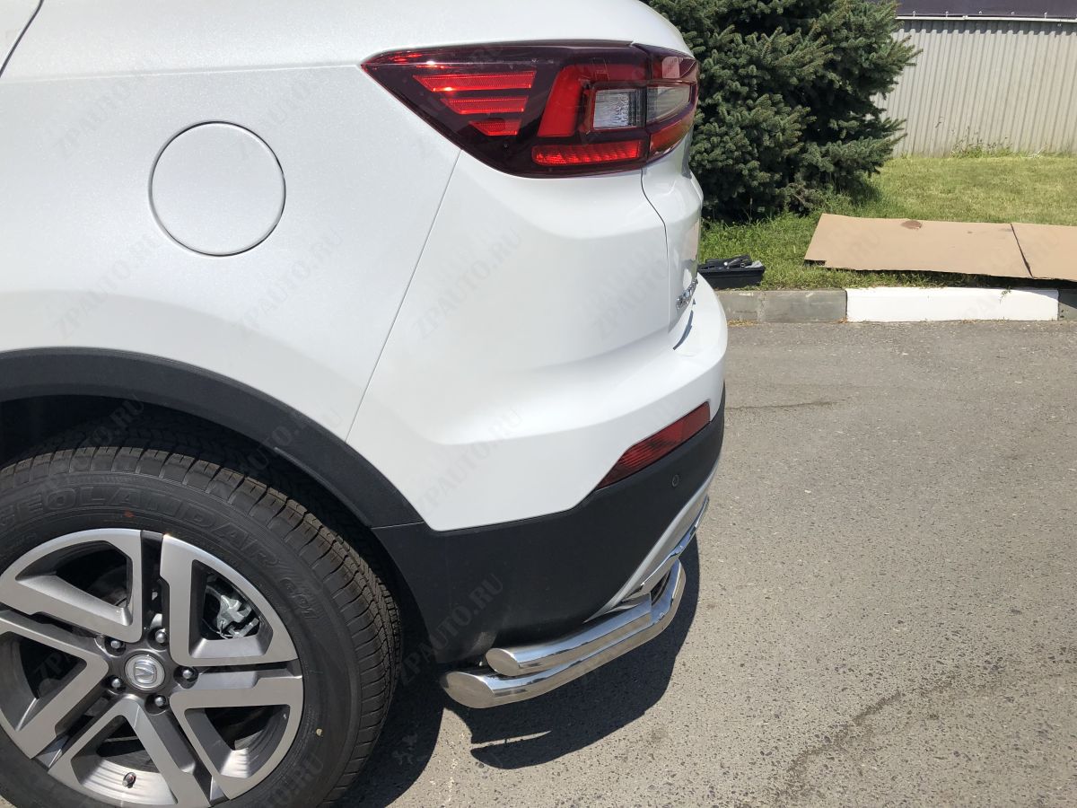 Защита заднего бампера угловая двойная для автомобиля  CHANGAN CS55 2018- арт. CGCS55.18.20