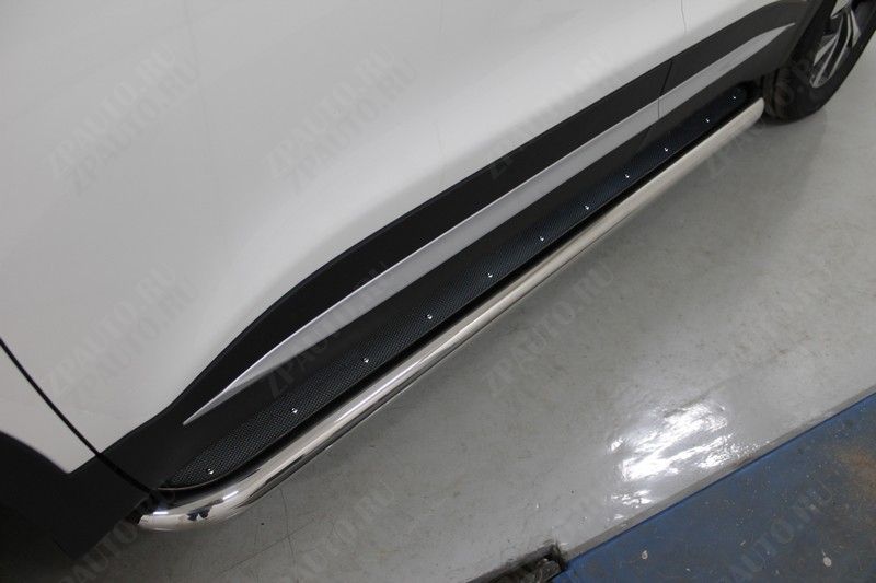 Пороги с площадкой (нерж. лист) 60,3 мм Chery Tiggo 7 PRO MAX 4WD 2025 арт. CHERTIG7PM25-12