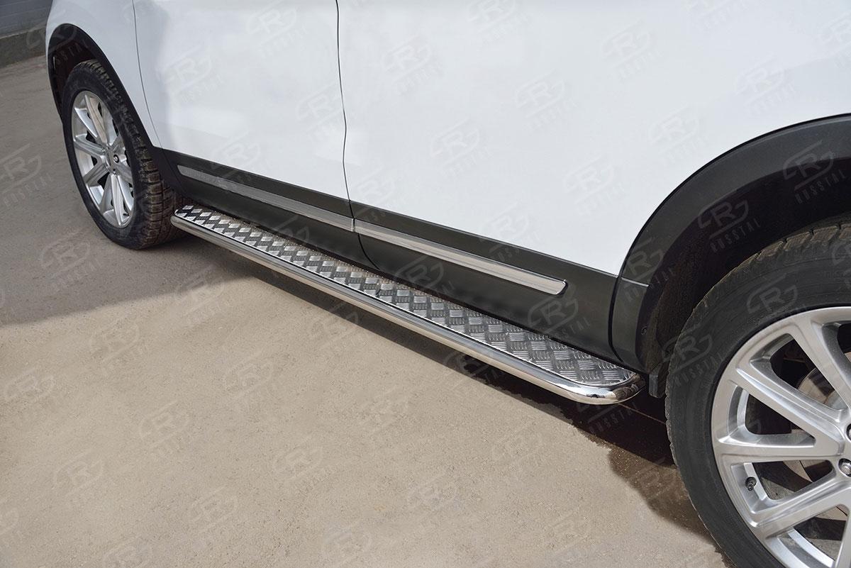 Пороги труба d42 с листом вариант 1 для Ford Explorer 2015, Slitkoff FEL-0026571