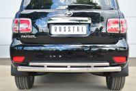 Защита заднего бампера d76/42 дуги для Nissan Patrol 2014, Руссталь, PATZ-001734