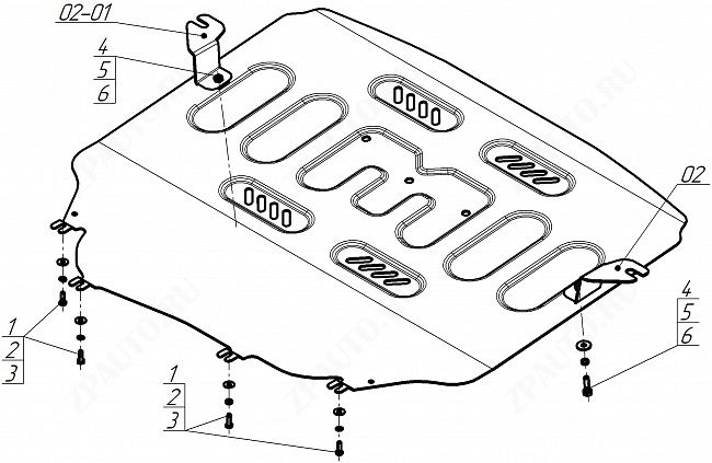 Защита стальная Мотодор (Двигатель, Коробка переключения передач), 2 мм,  для Gac GS3  2024- арт. 77805