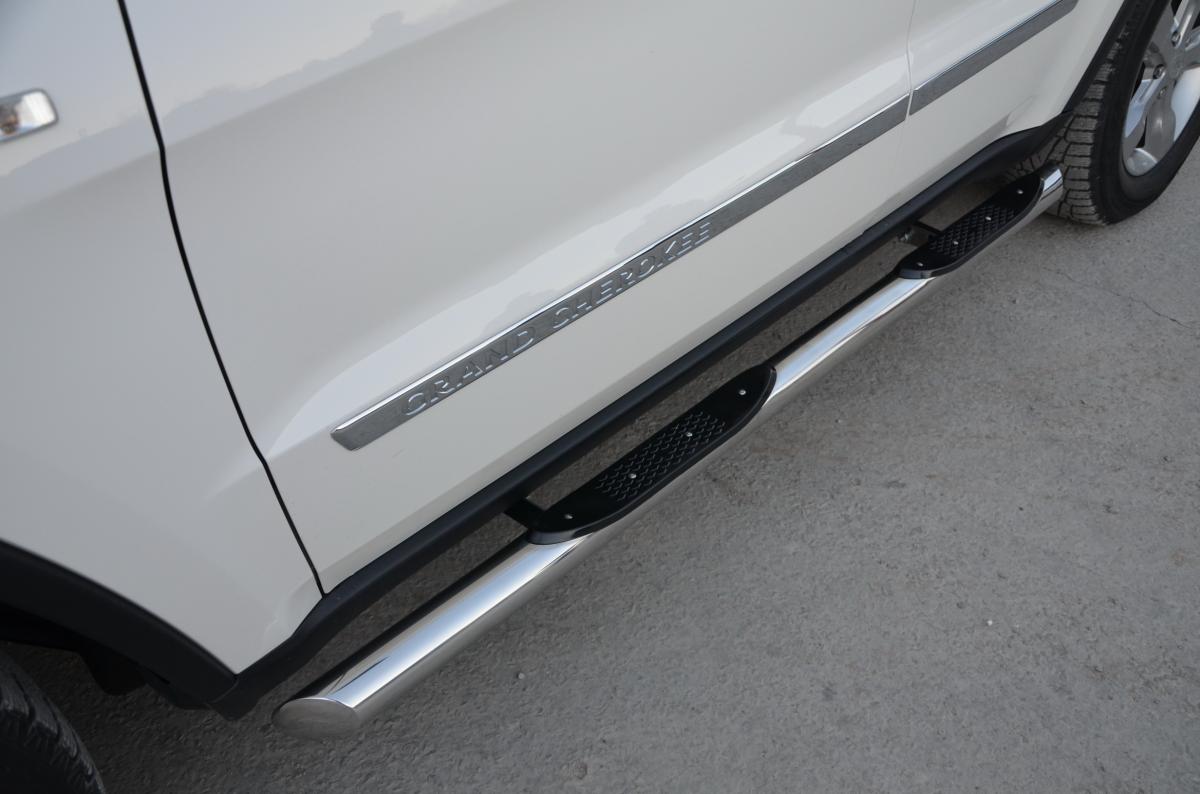 Пороги труба с проступью для автомобиля JEEP Grand Cherokee 2013. JGC.13.93, Россия