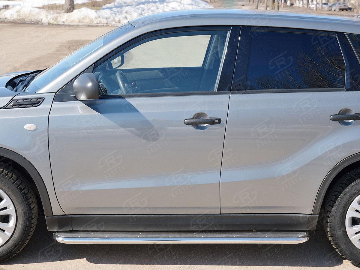 Пороги труба d42 с листом вариант 3 Suzuki Vitara 2015, Slitkoff SVL-0026433