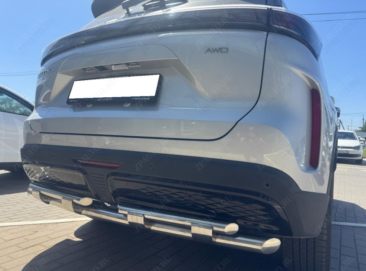 Защита заднего бампера двойная с перемычками для автомобиля CHERY Tiggo 7L 2025 арт. CTG.7L.25.25