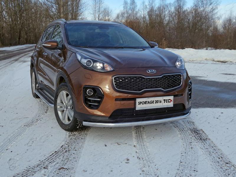 Защита передняя нижняя 60,3 мм для автомобиля Kia Sportage (QL) 2016-2018, TCC Тюнинг KIASPORT16-18