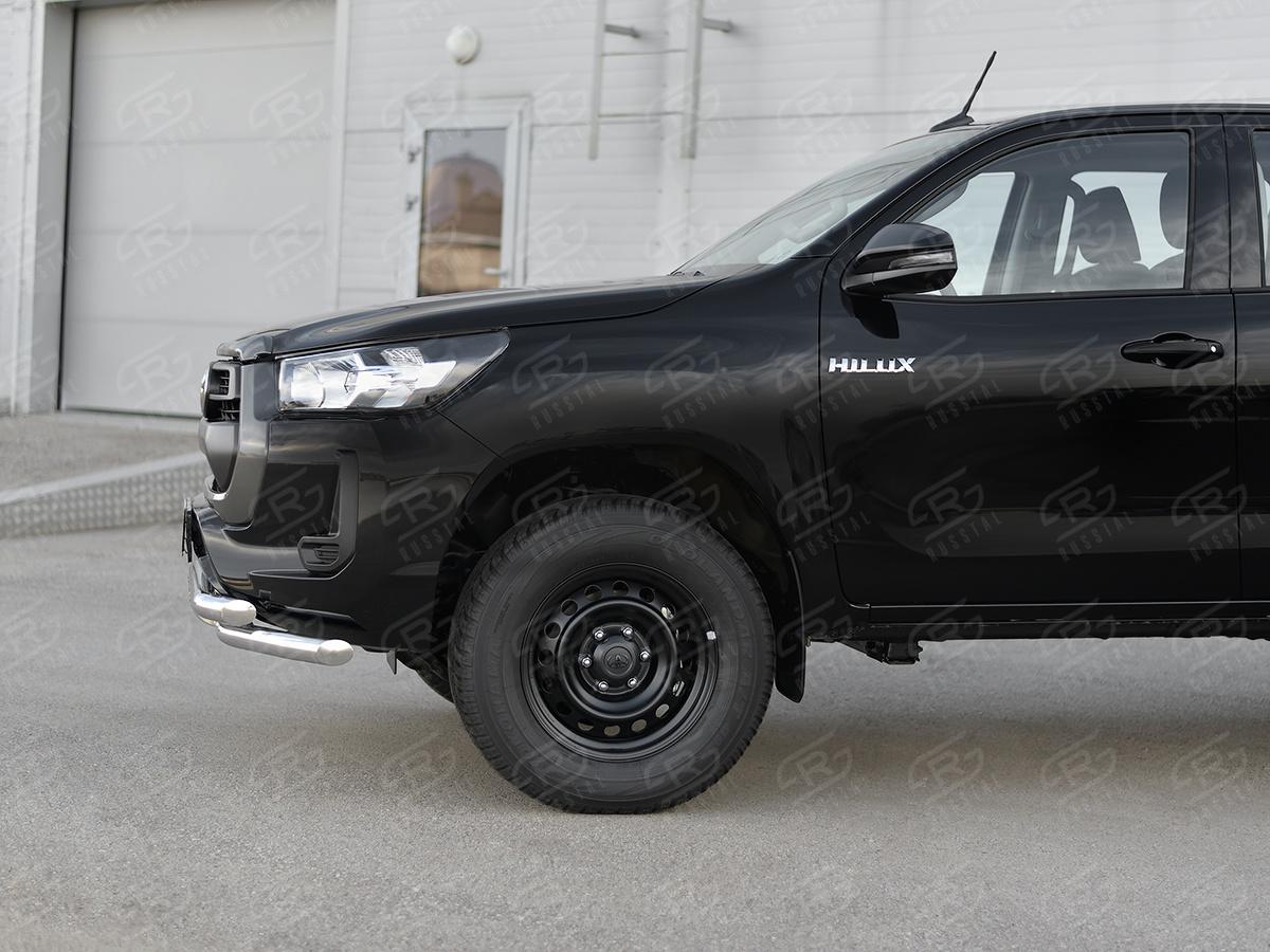 TOYOTA HILUX 2020- Защита переднего бампера d57 секции-d57 уголки+клыки THZ-003496