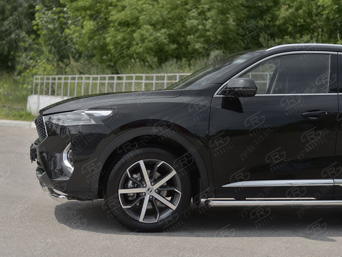 HAVAL F7X 1.5 4WD 2019-2022 Защита переднего бампера d57 секции-d42 дуга HF7XZ-003836