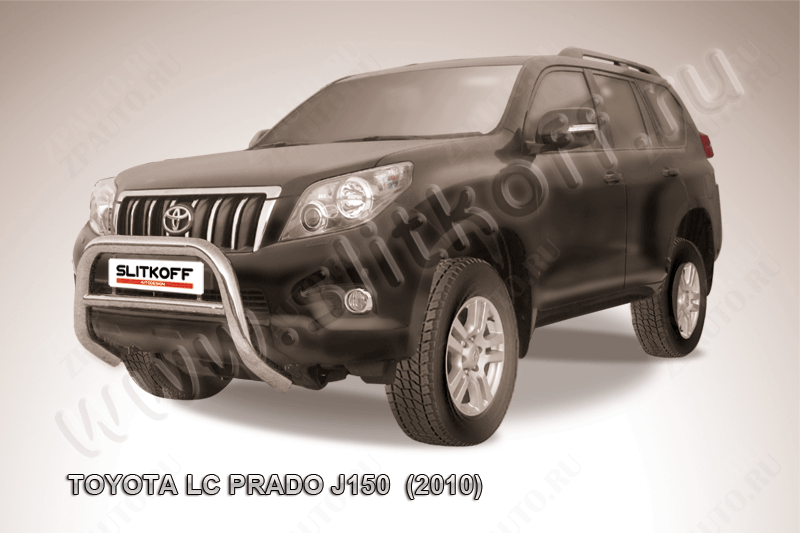 Кенгурятник d76 низкий Toyota Land Cruiser Prado J150 (2009-2013) Black Edition, Slitkoff, арт. TOP004BE