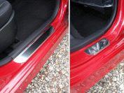 Накладки на пороги (лист зеркальный) для автомобиля Kia Picanto II 2011 - 2017