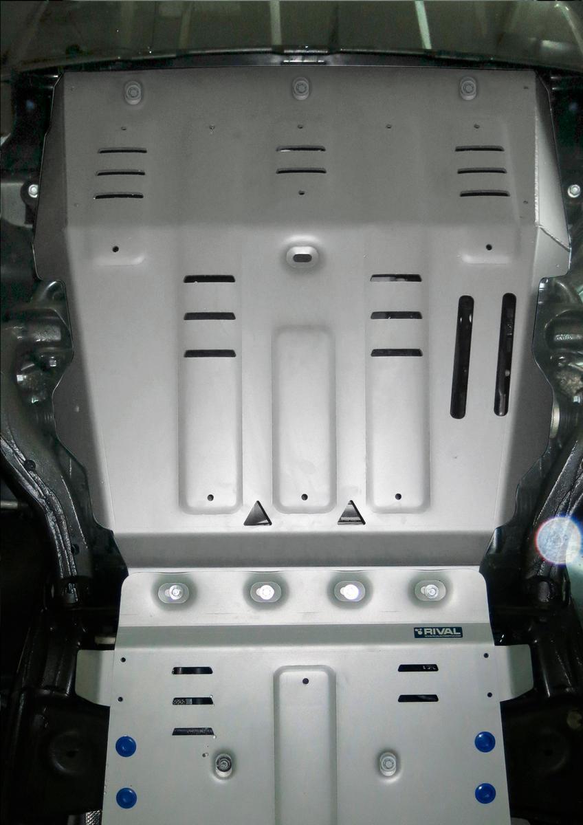 Защита картера Rival для Volkswagen Amarok 2010-2016, штампованная, алюминий 6 мм, с крепежом, 2333.5836.1.6