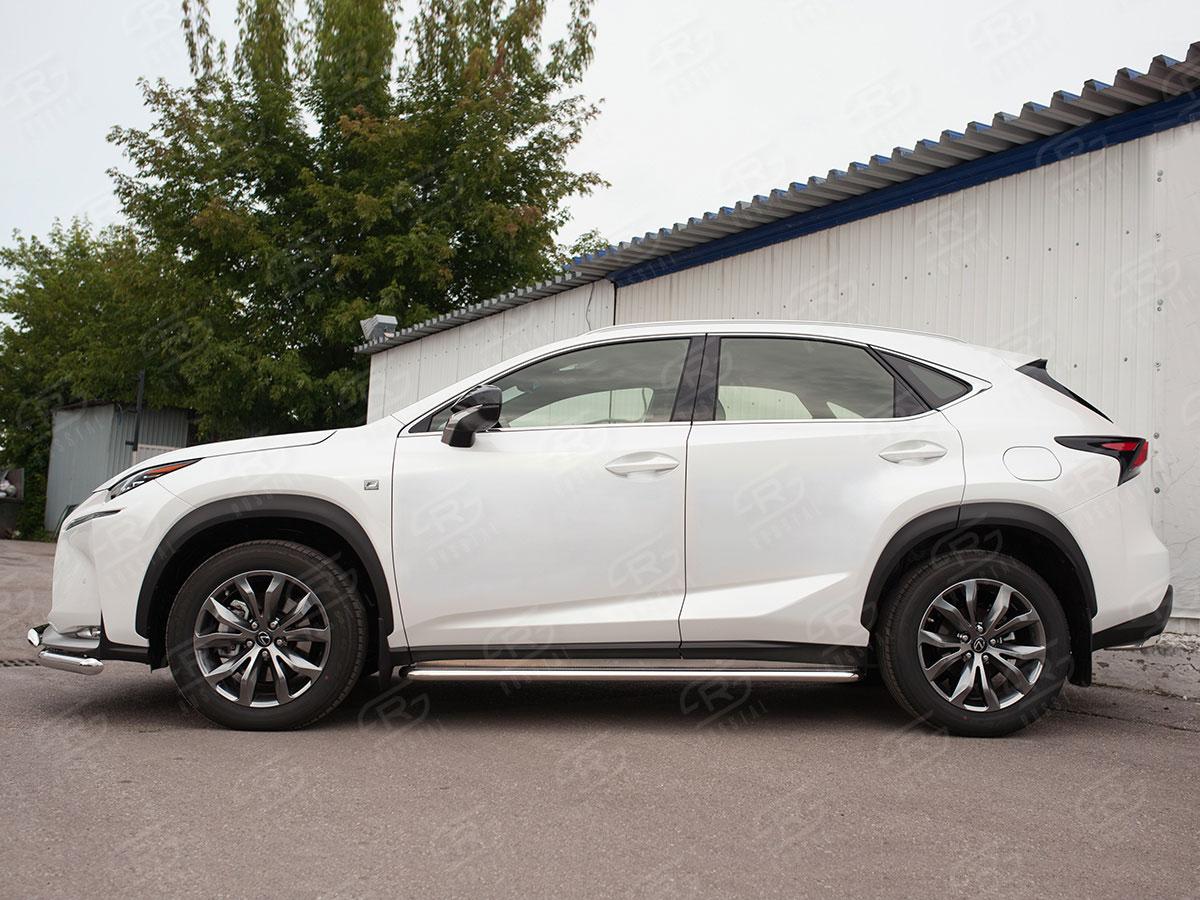 Пороги труба d42 с листом вариант 3 Lexus NX 2014, Slitkoff LNXL-0025813