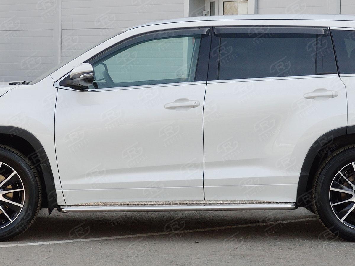 Пороги труба d42 с листом вариант 1 на Toyota Highlander 2016, Slitkoff THRL-0026211