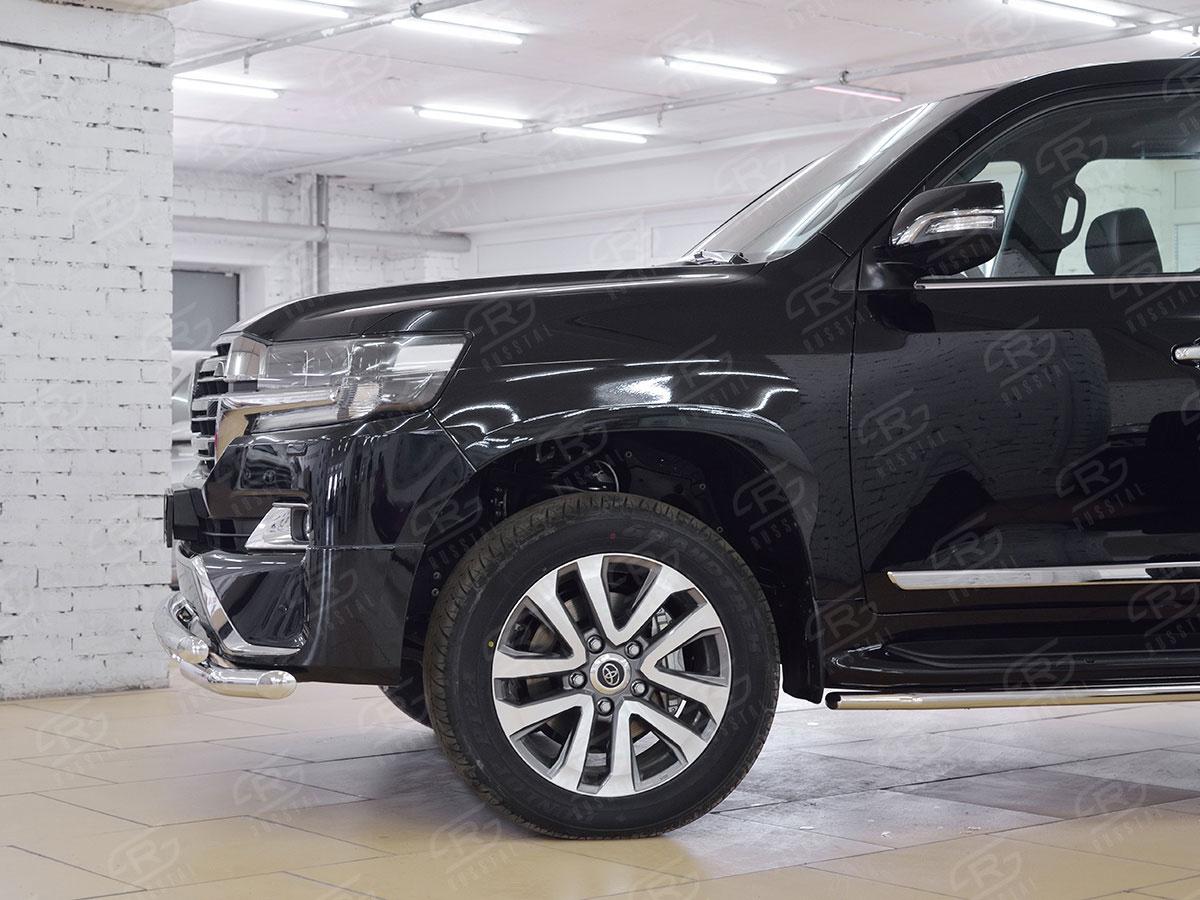 Защита переднего бампера d57/57 с клыками Toyota LC 200 Executive 2016, Slitkoff TLCZ-002554