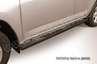 Защита порогов d76 с проступями черная Toyota Rav-4 (2009-2010) , Slitkoff, арт. TR409-009B