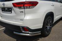 Защита заднего бампера угловая двойная для автомобиля TOYOTA Highlander  2017. THL.17.20, Россия